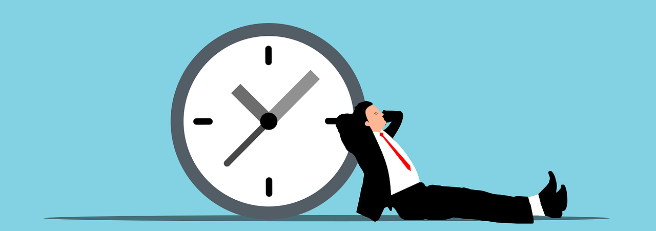 Business man and clock